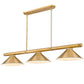 Z-Lite Vanguard 3050-3RB-RB15 59" 3-Light Rubbed Brass Steel and Aluminum Billiard Light