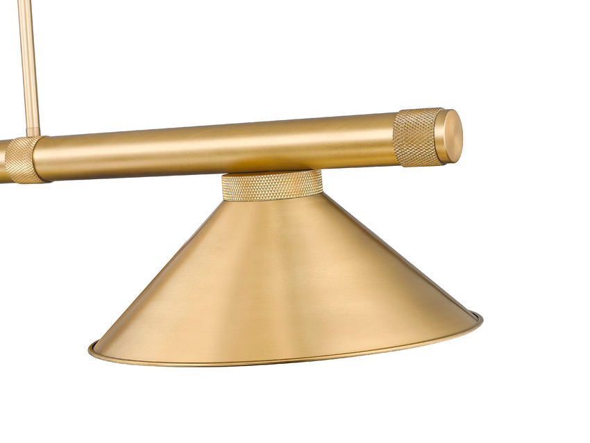 Z-Lite Vanguard 3050-3RB-RB15 59" 3-Light Rubbed Brass Steel and Aluminum Billiard Light