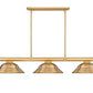 Z-Lite Vanguard 3050-3RB-SRB 59" 3-Light Rubbed Brass Steel and Aluminum Billiard Light
