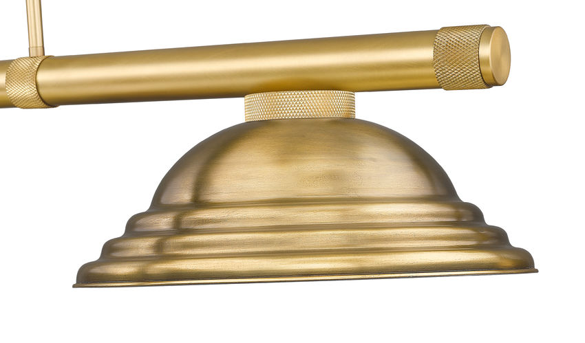 Z-Lite Vanguard 3050-3RB-SRB 59" 3-Light Rubbed Brass Steel and Aluminum Billiard Light
