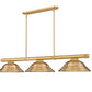 Z-Lite Vanguard 3050-3RB-SRB 59" 3-Light Rubbed Brass Steel and Aluminum Billiard Light