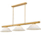 Z-Lite Vanguard 3050-3RB-WM16 59" 3-Light Rubbed Brass Steel and Aluminum White Mottle Glass Billiard Light