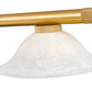 Z-Lite Vanguard 3050-3RB-WM16 59" 3-Light Rubbed Brass Steel and Aluminum White Mottle Glass Billiard Light