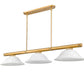 Z-Lite Vanguard 3050-3RB-WM16 59" 3-Light Rubbed Brass Steel and Aluminum White Mottle Glass Billiard Light
