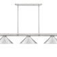 Z-Lite Vanguard 59" 3-Light Brushed Nickel Steel and Aluminum Frame Brushed Nickel Steel Shade Billiard Light