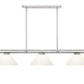 Z-Lite Vanguard 59" 3-Light Brushed Nickel Steel and Aluminum Frame Matte Opal Glass Shade Billiard Light