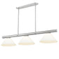 Z-Lite Vanguard 59" 3-Light Brushed Nickel Steel and Aluminum Frame Matte Opal Glass Shade Billiard Light