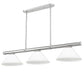 Z-Lite Vanguard 59" 3-Light Brushed Nickel Steel and Aluminum Frame Matte Opal Glass Shade Billiard Light