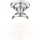 Z-Lite Vaughn 1-Light Chrome Steel Frame Matte Opal Glass Shade Flush Mount Lighting