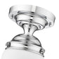 Z-Lite Vaughn 1-Light Chrome Steel Frame Matte Opal Glass Shade Flush Mount Lighting