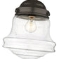 Z-Lite Vaughn 11" 1-Light Bronze Flush Mount Lighting With Clear Seedy Glass Shade