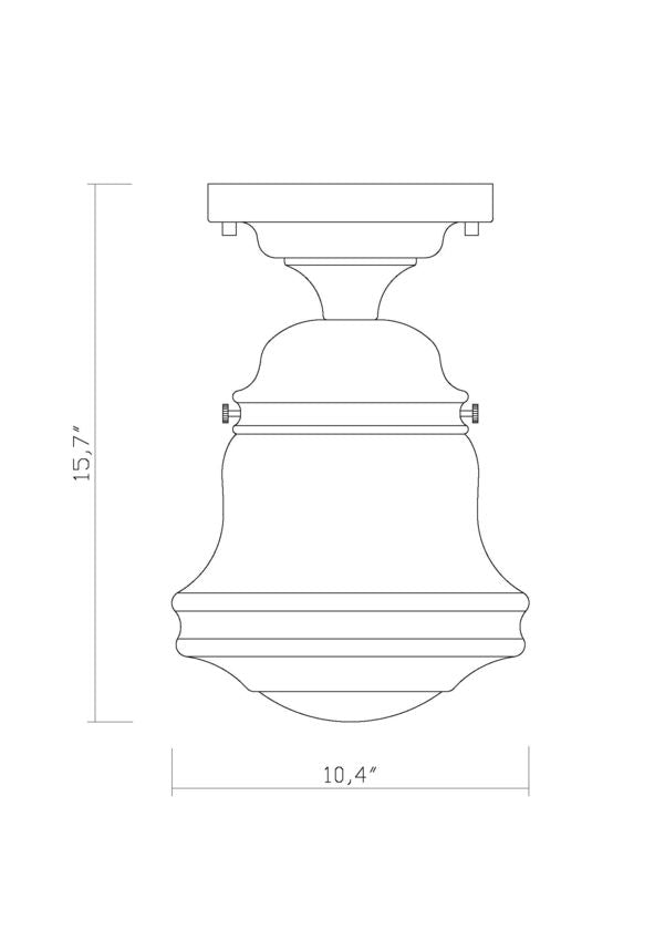 Z-Lite Vaughn 11" 1-Light Bronze Flush Mount Lighting With Clear Seedy Glass Shade