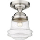 Z-Lite Vaughn 11" 1-Light Brushed Nickel Flush Mount Lighting With Clear Seedy Glass Shade