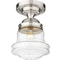 Z-Lite Vaughn 11" 1-Light Brushed Nickel Flush Mount Lighting With Clear Seedy Glass Shade