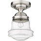 Z-Lite Vaughn 11" 1-Light Brushed Nickel Flush Mount Lighting With Clear Seedy Glass Shade