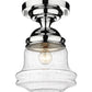 Z-Lite Vaughn 11" 1-Light Chrome Flush Mount Lighting With Clear Seedy Glass Shade