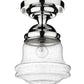 Z-Lite Vaughn 11" 1-Light Chrome Flush Mount Lighting With Clear Seedy Glass Shade