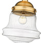 Z-Lite Vaughn 11" 1-Light Heritage Brass Flush Mount Lighting With Clear Seedy Glass Shade