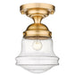 Z-Lite Vaughn 11" 1-Light Heritage Brass Flush Mount Lighting With Clear Seedy Glass Shade