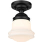 Z-Lite Vaughn 11" 1-Light Matte Black Flush Mount Lighting With Matte Opal Glass Shade