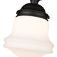 Z-Lite Vaughn 11" 1-Light Matte Black Flush Mount Lighting With Matte Opal Glass Shade