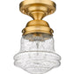 Z-Lite Vaughn 6" 1-Light Heritage Brass Flush Mount Lighting With Clear Seedy Glass Shade