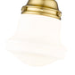 Z-Lite Vaughn 6" 1-Light Luxe Gold Steel Frame Matte Opal Glass Shade Flush Mount Lighting