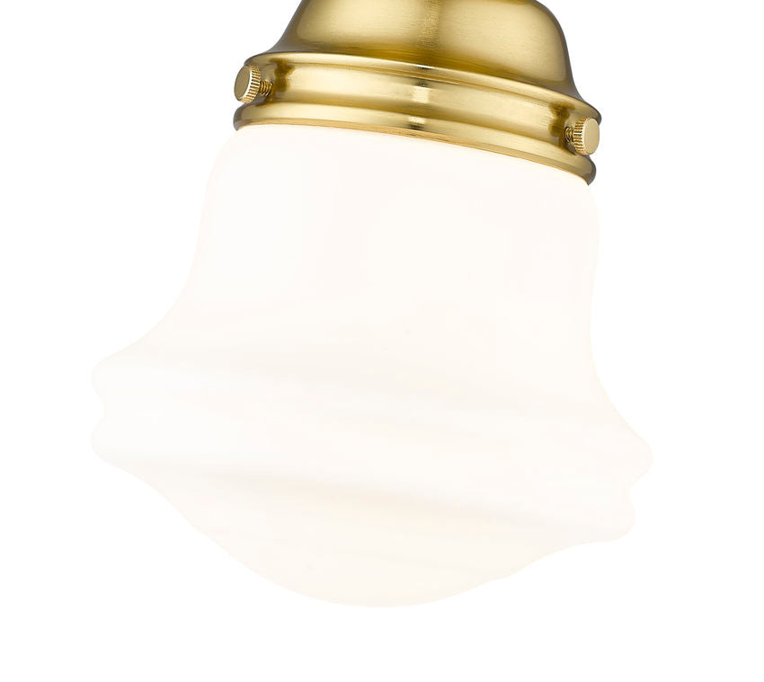 Z-Lite Vaughn 6" 1-Light Luxe Gold Steel Frame Matte Opal Glass Shade Flush Mount Lighting