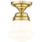 Z-Lite Vaughn 6" 1-Light Luxe Gold Steel Frame Matte Opal Glass Shade Flush Mount Lighting