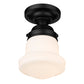 Z-Lite Vaughn 6" 1-Light Matte Black Flush Mount Lighting With Matte Opal Glass Shade