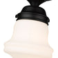 Z-Lite Vaughn 6" 1-Light Matte Black Flush Mount Lighting With Matte Opal Glass Shade