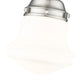 Z-Lite Vaughn 735F1-BN 1-Light Brushed Nickel Steel Frame Matte Opal Glass Shade Flush Mount Lighting
