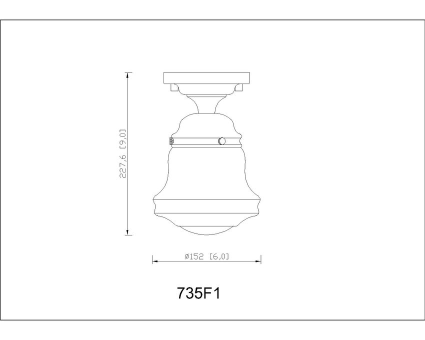 Z-Lite Vaughn 735F1-BN 1-Light Brushed Nickel Steel Frame Matte Opal Glass Shade Flush Mount Lighting