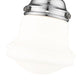 Z-Lite Vaughn 735F1-CH 1-Light Chrome Steel Frame Matte Opal Glass Shade Flush Mount Lighting