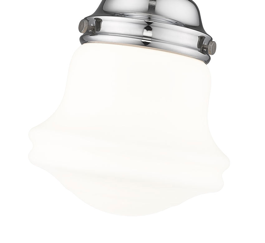 Z-Lite Vaughn 735F1-CH 1-Light Chrome Steel Frame Matte Opal Glass Shade Flush Mount Lighting