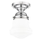 Z-Lite Vaughn 735F1-CH 1-Light Chrome Steel Frame Matte Opal Glass Shade Flush Mount Lighting