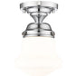 Z-Lite Vaughn 735F1-CH 1-Light Chrome Steel Frame Matte Opal Glass Shade Flush Mount Lighting