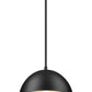 Z-Lite Vega 12" 1-Light Matte Black Steel Frame Matte Black and Gold Frame Pendant Light