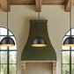 Z-Lite Vega 12" 1-Light Matte Black Steel Frame Matte Black and Gold Frame Pendant Light