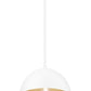 Z-Lite Vega 12" 1-Light Matte White Steel Frame Matte White and Gold Frame Pendant Light