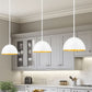 Z-Lite Vega 12" 1-Light Matte White Steel Frame Matte White and Gold Frame Pendant Light