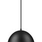 Z-Lite Vega 16" 1-Light Matte Black Steel Frame Matte Black and Gold Frame Pendant Light