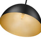 Z-Lite Vega 16" 1-Light Matte Black Steel Frame Matte Black and Gold Frame Pendant Light