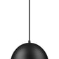 Z-Lite Vega 16" 1-Light Matte Black Steel Frame Matte Black and Gold Frame Pendant Light