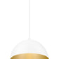 Z-Lite Vega 16" 1-Light Matte White Steel Frame Matte White and Gold Frame Pendant Light