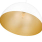 Z-Lite Vega 16" 1-Light Matte White Steel Frame Matte White and Gold Frame Pendant Light