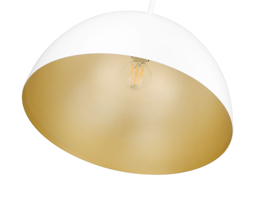 Z-Lite Vega 16" 1-Light Matte White Steel Frame Matte White and Gold Frame Pendant Light