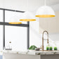 Z-Lite Vega 16" 1-Light Matte White Steel Frame Matte White and Gold Frame Pendant Light