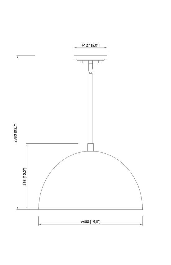 Z-Lite Vega 16" 1-Light Matte White Steel Frame Matte White and Gold Frame Pendant Light