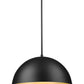Z-Lite Vega 24" 3-Light Matte Black Steel Frame Matte Black and Gold Frame Pendant Light